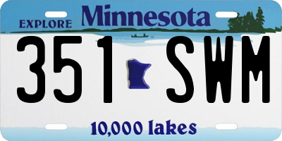 MN license plate 351SWM