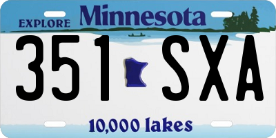 MN license plate 351SXA