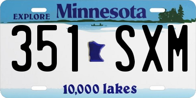 MN license plate 351SXM