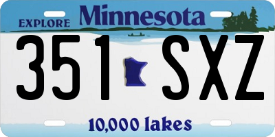 MN license plate 351SXZ