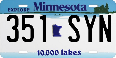 MN license plate 351SYN