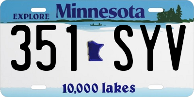 MN license plate 351SYV