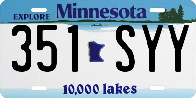 MN license plate 351SYY