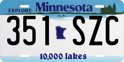 MN license plate 351SZC