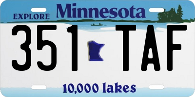 MN license plate 351TAF
