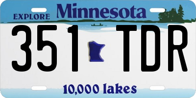 MN license plate 351TDR