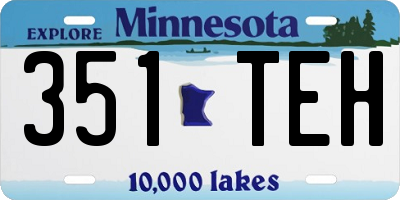 MN license plate 351TEH