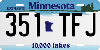 MN license plate 351TFJ