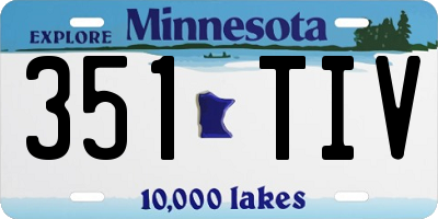 MN license plate 351TIV