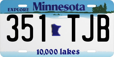 MN license plate 351TJB