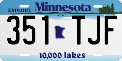MN license plate 351TJF