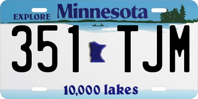 MN license plate 351TJM