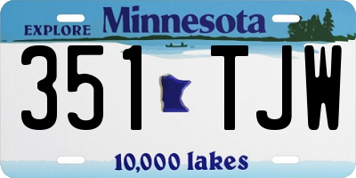 MN license plate 351TJW