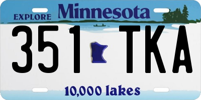 MN license plate 351TKA
