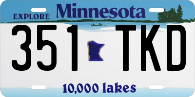 MN license plate 351TKD