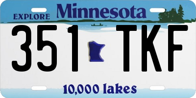 MN license plate 351TKF