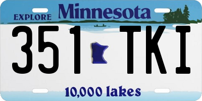 MN license plate 351TKI
