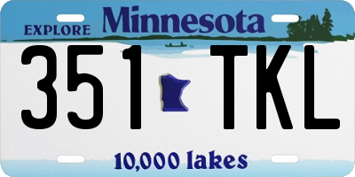MN license plate 351TKL