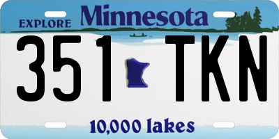 MN license plate 351TKN
