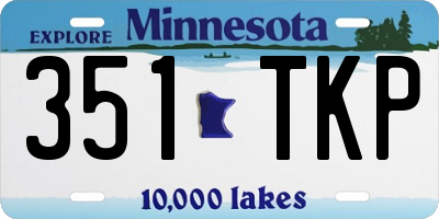 MN license plate 351TKP