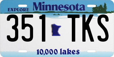 MN license plate 351TKS