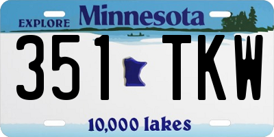 MN license plate 351TKW