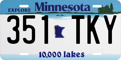MN license plate 351TKY