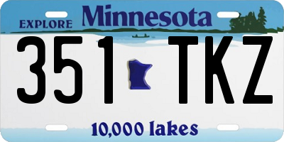 MN license plate 351TKZ