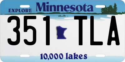 MN license plate 351TLA