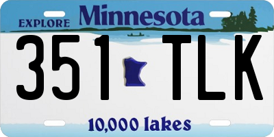 MN license plate 351TLK