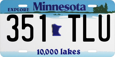 MN license plate 351TLU