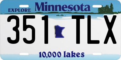 MN license plate 351TLX