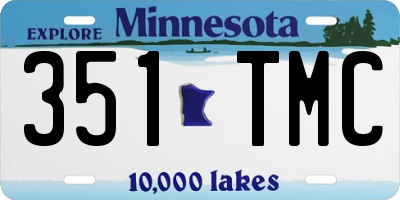 MN license plate 351TMC