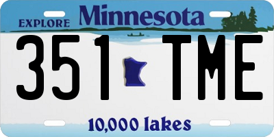 MN license plate 351TME