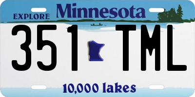 MN license plate 351TML