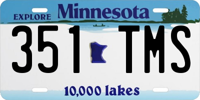 MN license plate 351TMS