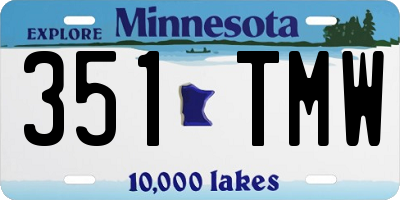 MN license plate 351TMW