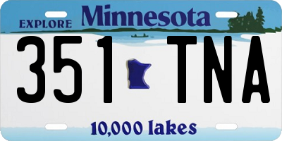 MN license plate 351TNA