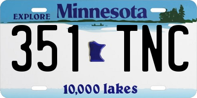 MN license plate 351TNC