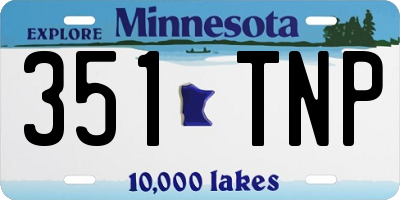MN license plate 351TNP