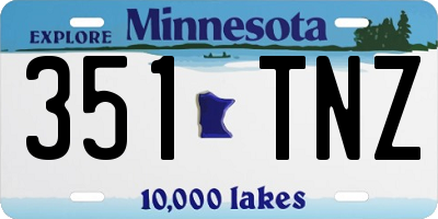 MN license plate 351TNZ
