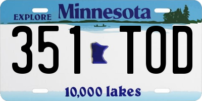 MN license plate 351TOD