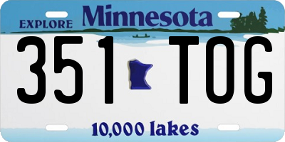 MN license plate 351TOG