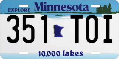 MN license plate 351TOI