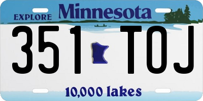 MN license plate 351TOJ