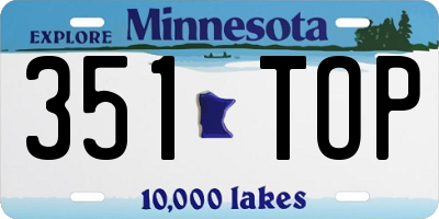 MN license plate 351TOP