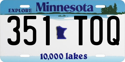 MN license plate 351TOQ