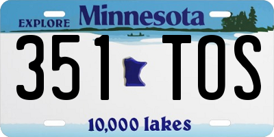 MN license plate 351TOS