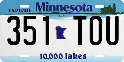 MN license plate 351TOU