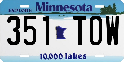MN license plate 351TOW